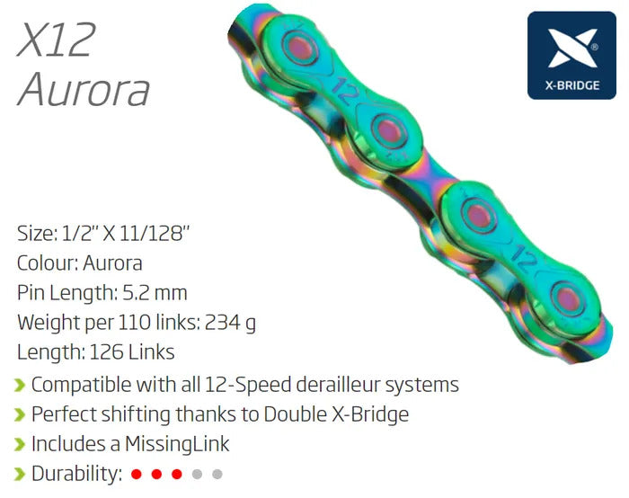 KMC Chain - X12 Chain 12 Speed 1/2" x 11/128" 126 Links