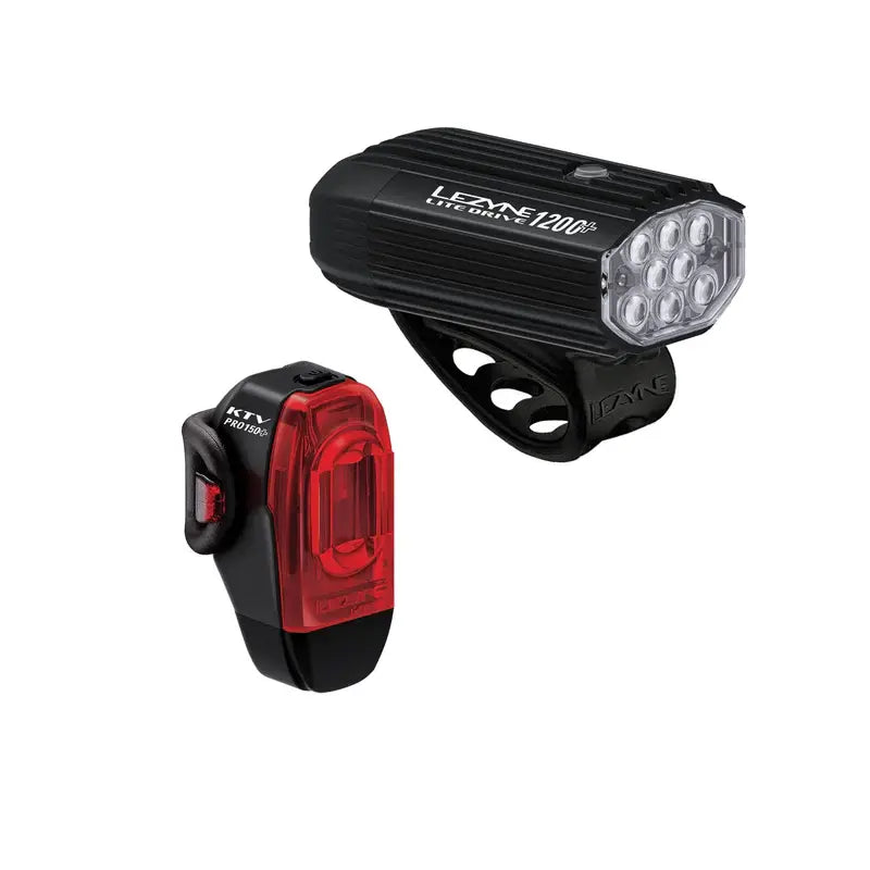Lezyne Lite Drive 1200 Front & KTV Drive Pro+ 150 Rear Drive LED Light Combo Lezyne