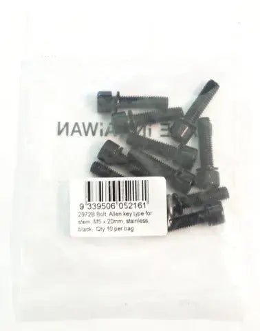 Stem Bolt M5 20mm, Allen Key Type, Black Stainless Steel