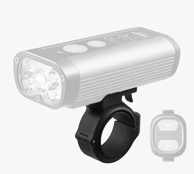 Ravemen Front Light Bike Mount - PR2400 Handlebar Mount (Fits 31.8mm & 35mm) - ABM08