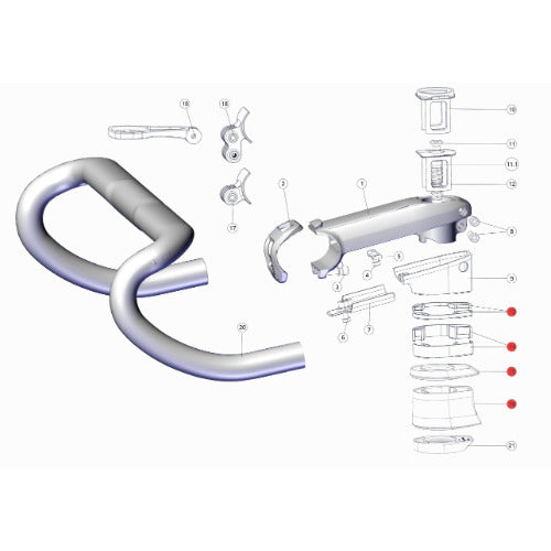 BMC Topcone Set ICS1 Blk - 5mm & 30mm suits ICS1 stem