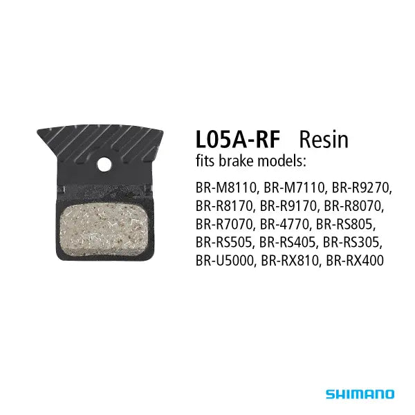 Shimano BP-L05A-RF Resin Pads & Spring w/FIN (Single Pair) - Bulk Workshop Form - No Bag Shimano