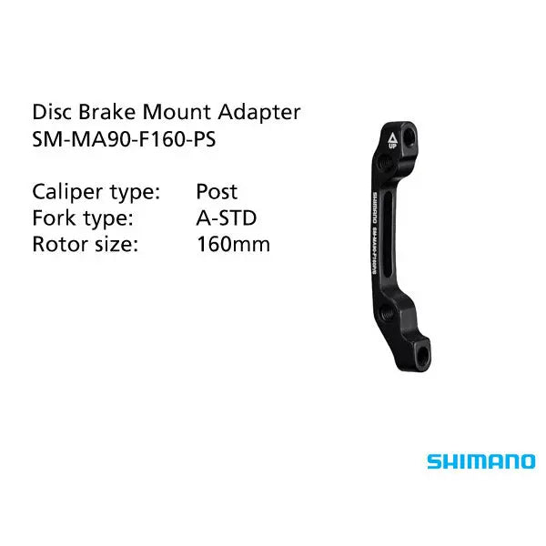 Shimano SM-MA90-F160-PS ADAPTER 160mm CALIPER: POST Mount: A-STD Front Shimano