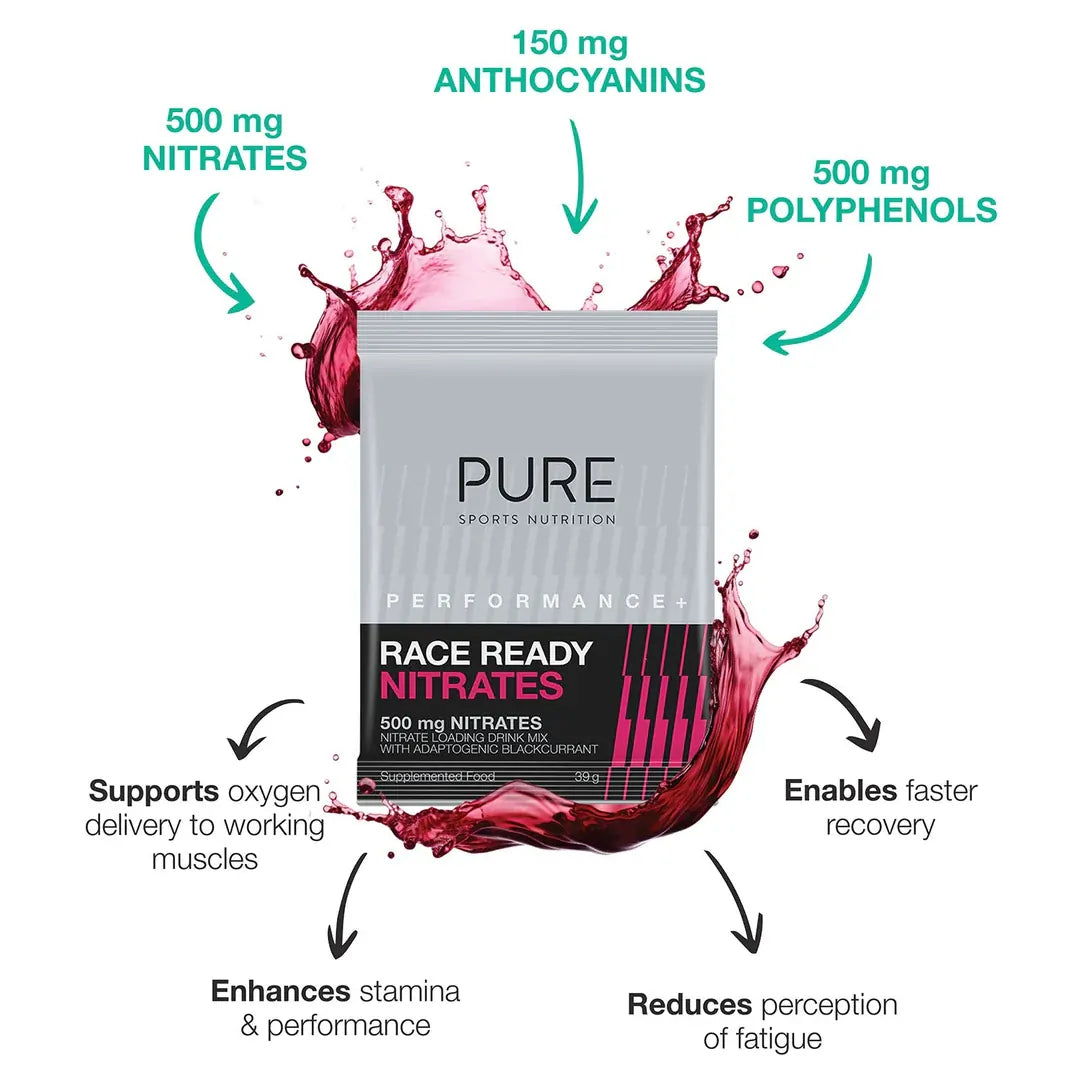 Pure Sports Nutrition Performance+ Race Ready Nitrates (500mg Nitrates) - 5 x 39g Sachets