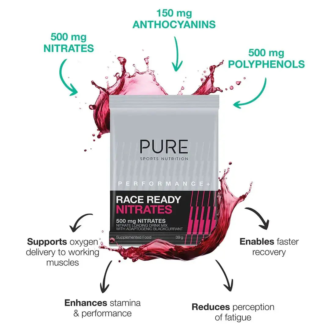 Pure Sports Nutrition Performance+ Race Ready Nitrates (500mg Nitrates) - 5 x 39g Sachets Pure Sports Nutrition