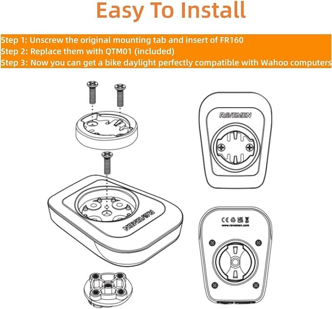 Ravemen Insert & Mounting Tab for Wahoo Computers & Mounts