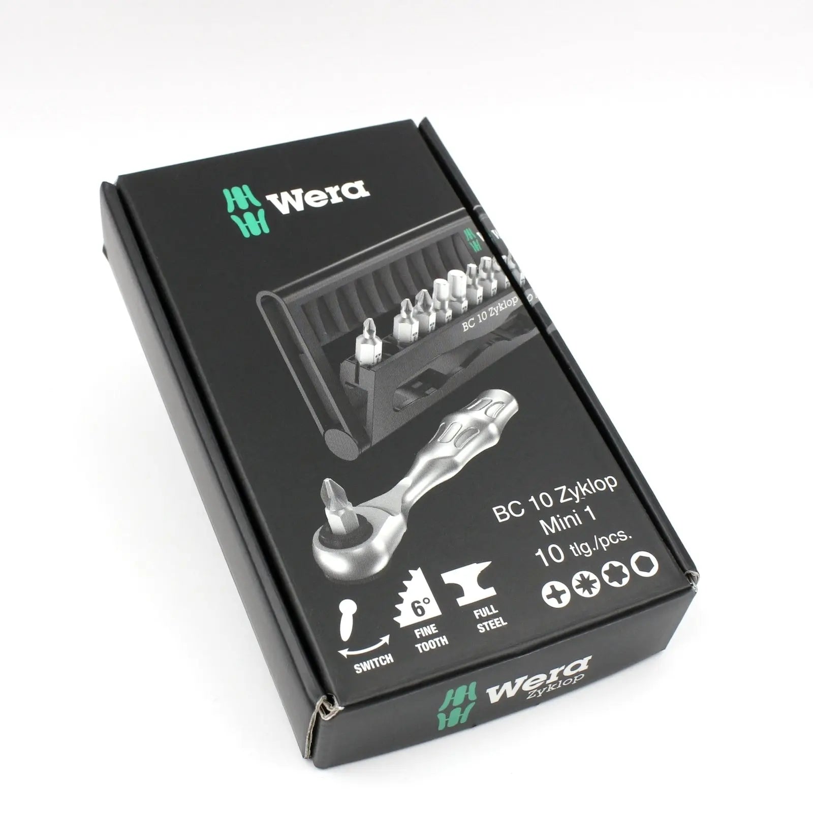 Wera Bit-Check 10 Zyklop Mini 1 Bits assortment with ratchet Wera
