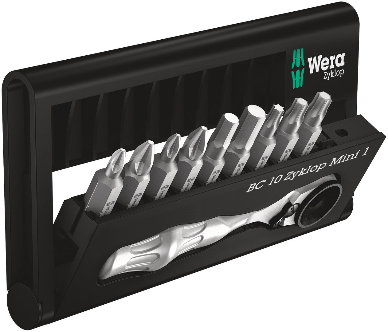 Wera Bit-Check 10 Zyklop Mini 1 Bits assortment with ratchet