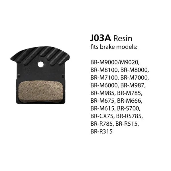 Shimano BR-M9000 Resin Brake Pads & Spring J03A w/Fins Shimano