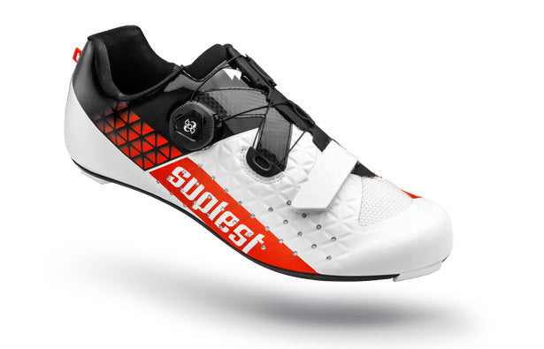 Suplest 2019 Edge 3 Performance Road Carbon Comp Cycling Shoes [Colour: White/Black/Orange] [Size: 42]