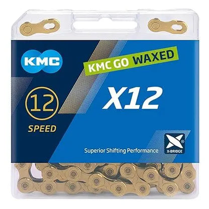 KMC X12 Waxed Chain 126 Links - Gold KMC