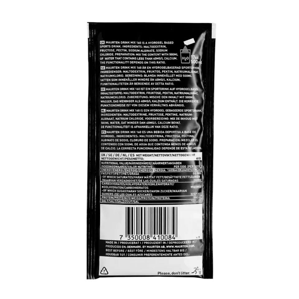 Maurten Drink Mix 160 – Hydrogel Carbohydrate Sports Drink (40g)