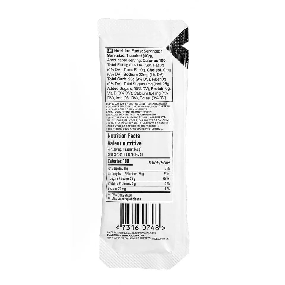 Maurten Gel 100 Caf 100  Hydrogel Energy Gel with Caffeine (40g)