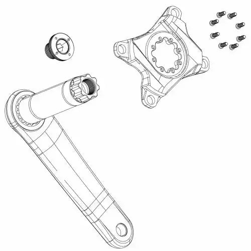 CRANK ARM BOLT KIT SELF-EXTRACTING M18/M30 DUB ALUMINUM - DARK POLAR BLACK (X0 D1)