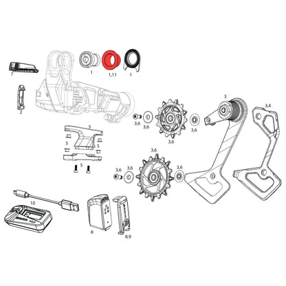 SRAM Rear Derailleur Frame Sleeve B-Bolt T-Type (For XXSL, XX, XO) - QTY 2