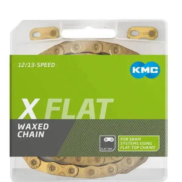 KMC X Flat Chain – Pre-Waxed 12/13-Speed Flat-Top Chain for SRAM AXS / Transmission Drivetrains
