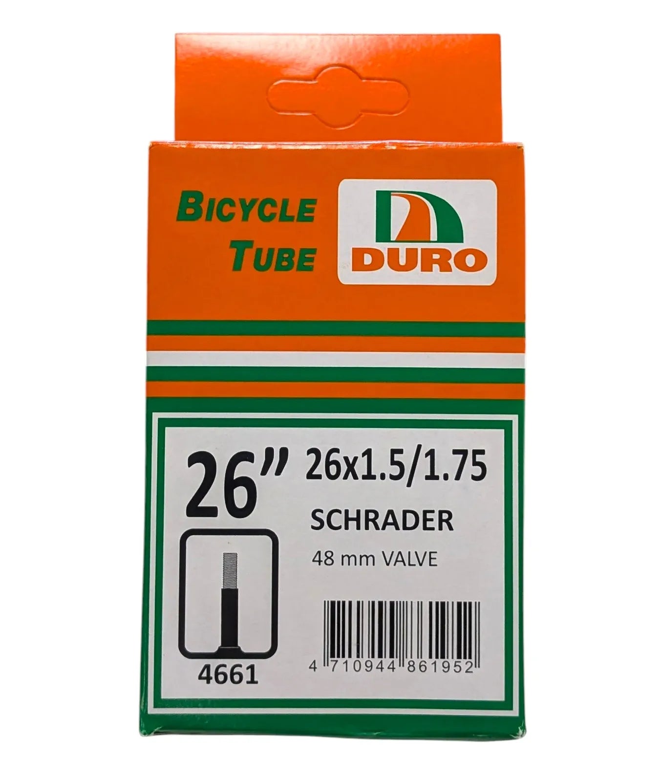 Duro 26 x 1.50-1.75 Bicycle Inner Tube w 48mm Schrader Valve