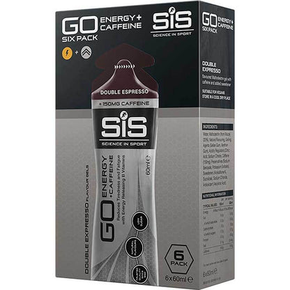 Science In Sport (SIS) GO Energy Gel+ Caffeine (6 x 60ml) [Flavour: Double Espresso]