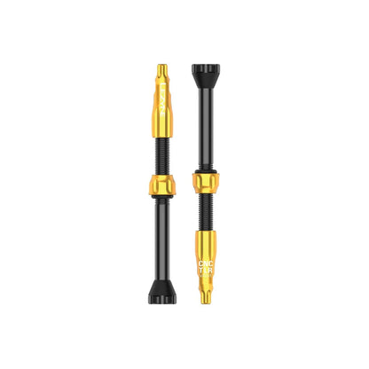 Lezyne CNC TLR (Tubeless) Valve Pair Set w Aluminium Stem Nut & Valve Wrench Cap
