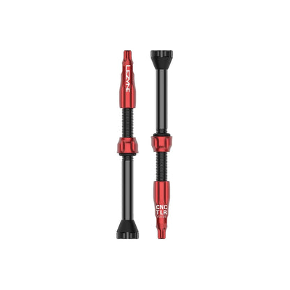Lezyne CNC TLR (Tubeless) Valve Pair Set w Aluminium Stem Nut & Valve Wrench Cap