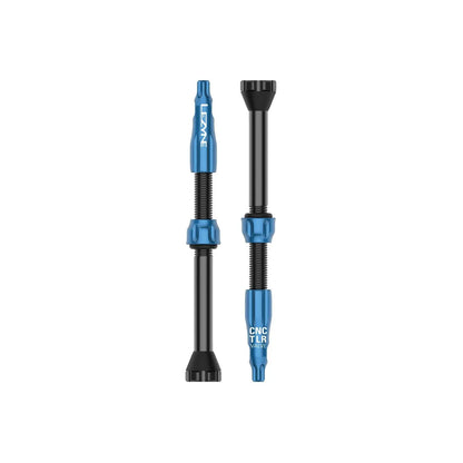 Lezyne CNC TLR (Tubeless) Valve Pair Set w Aluminium Stem Nut & Valve Wrench Cap