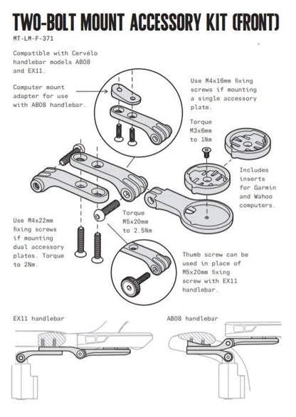 Cervelo S5 Computer & Light Mount - For MT-LM-F-371