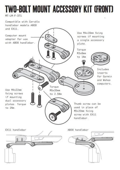 Cervelo S5 Computer & Light Mount - For MT-LM-F-371