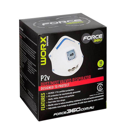 Force360 P2V N95 Worx Series Mask - 10 Pack