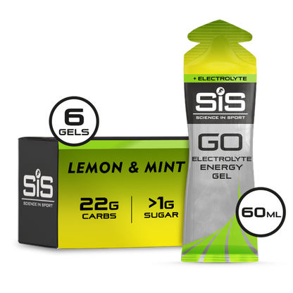 Science In Sport (SIS) GO Energy + Electrolyte Gel - 6 Pack [Flavour: Lemon & Mint]
