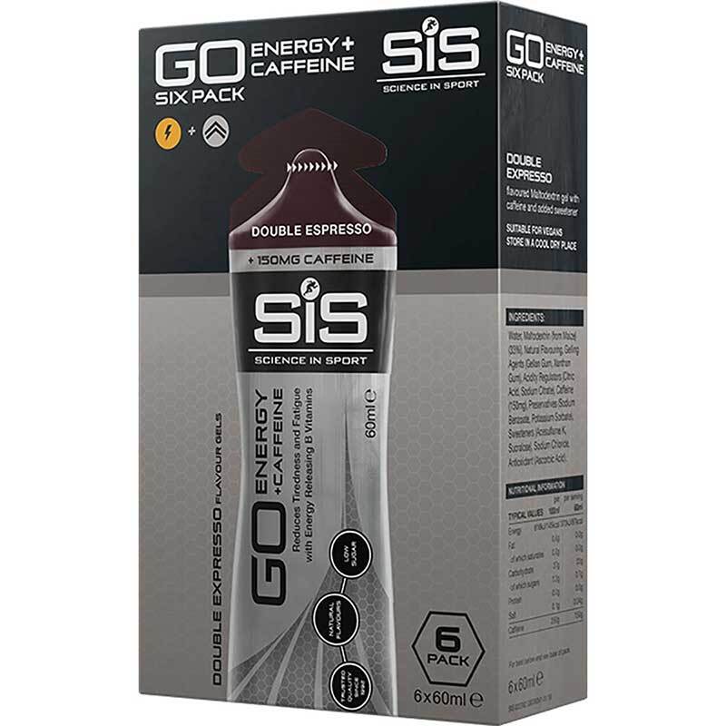 Science In Sport (SIS) GO Energy Gel+ Caffeine (6 x 60ml) [Flavour: Double Espresso]