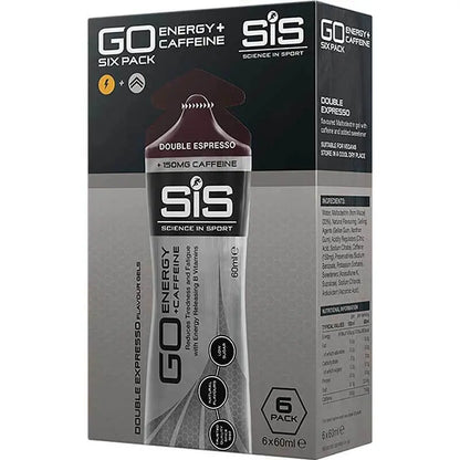 Science In Sport (SIS) GO Energy Gel+ Caffeine (6 x 60ml) [Flavour: Double Espresso] Science In Sport (SIS)