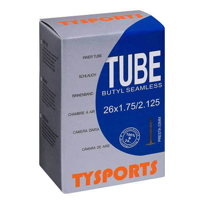 TY Sports 26 x 1.75-2.125 Presta Valve 33mm MTB Tube