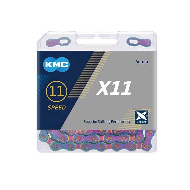 KMC Chain - X11 Chain 11 Speed 1/2" x 11/128" 118 Links [Colour: Aurora Blue]